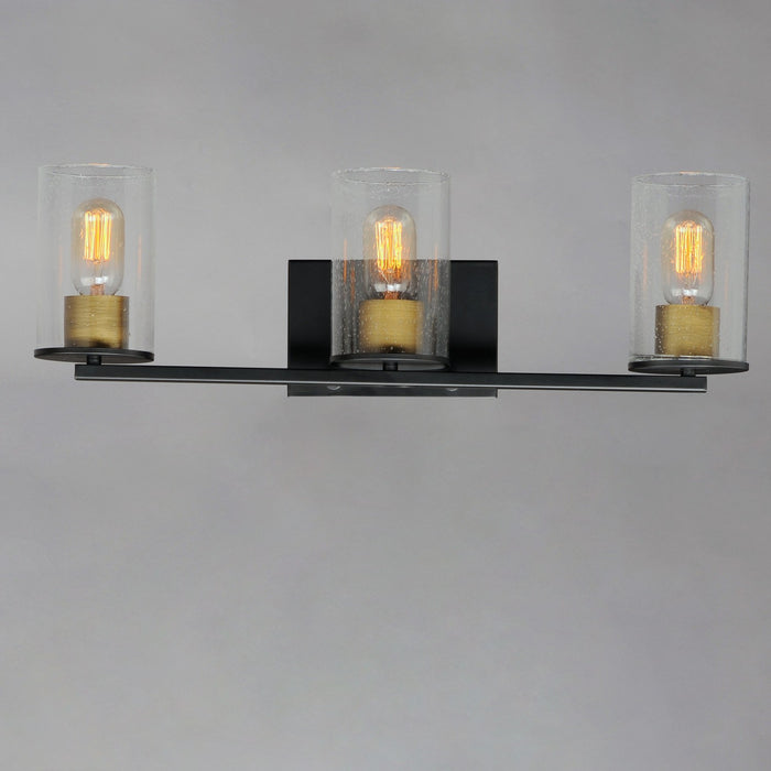 Maxim 11843CDABBK Three Light Bath Vanity, Antique Brass / Black