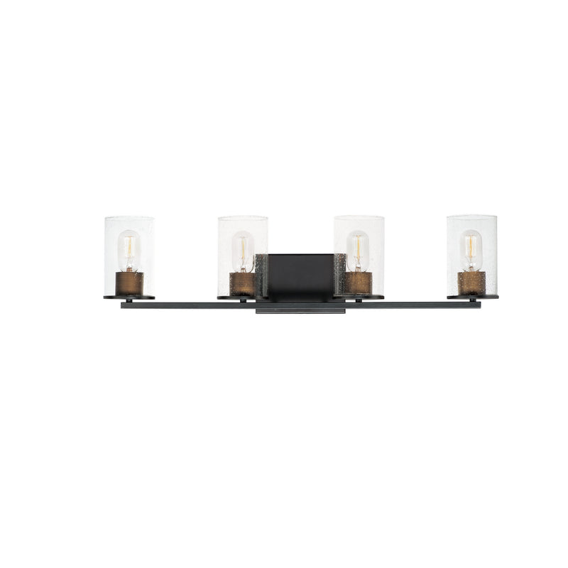 Maxim 11844CDABBK Four Light Bath Vanity, Antique Brass / Black