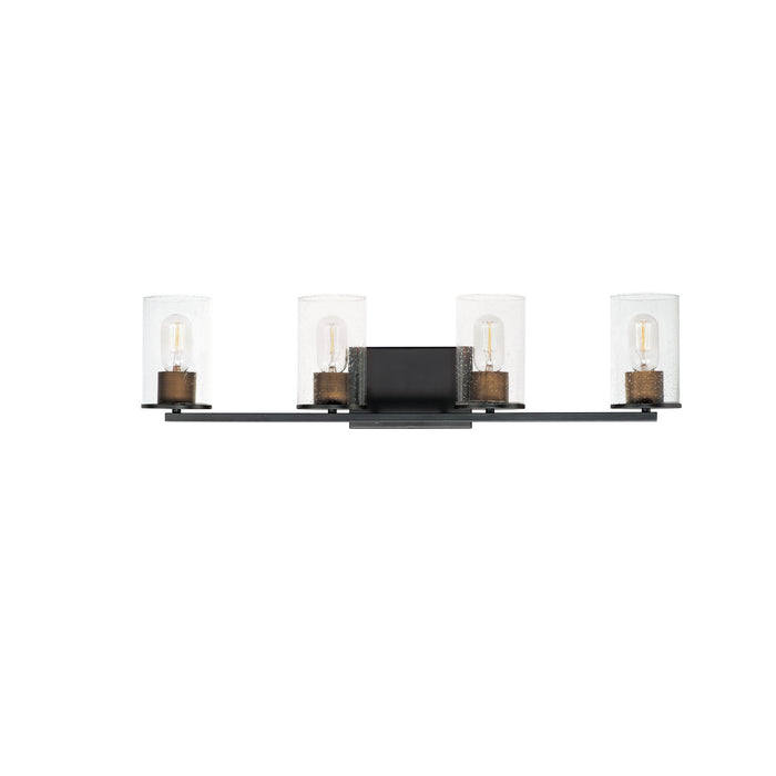 Maxim 11844CDABBK Four Light Bath Vanity, Antique Brass / Black