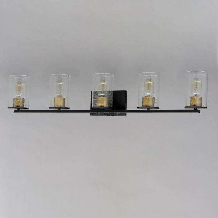 Maxim 11845CDABBK Five Light Bath Vanity, Antique Brass / Black