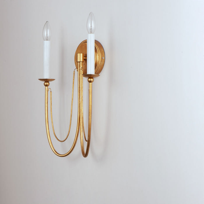 Maxim 12161GL Two Light Wall Sconce, Gold Leaf