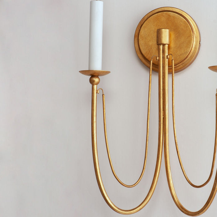 Maxim 12161GL Two Light Wall Sconce, Gold Leaf