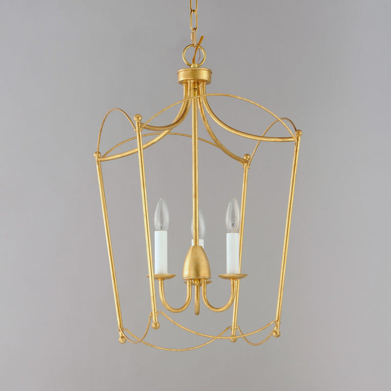 Maxim 12163GL Three Light Pendant, Gold Leaf