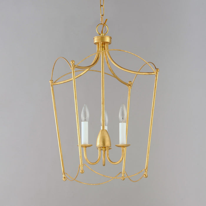 Maxim 12163GL Three Light Pendant, Gold Leaf