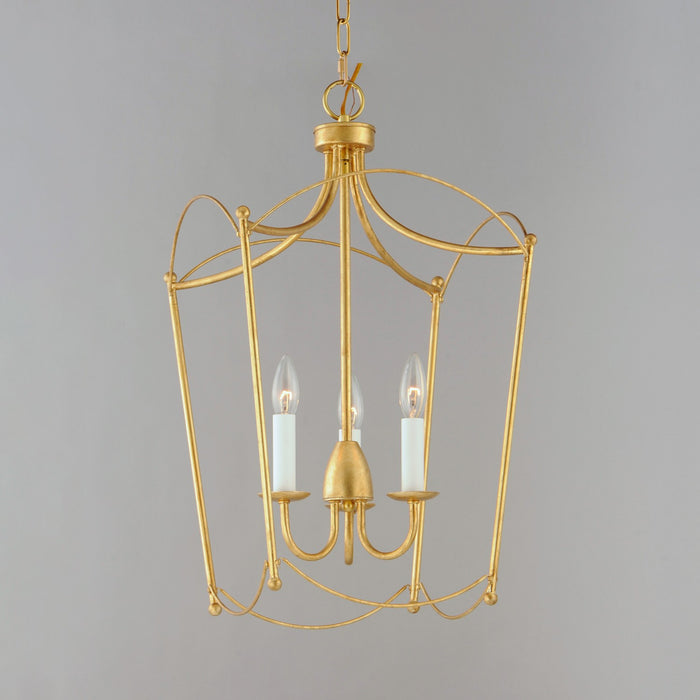 Maxim 12163GL Three Light Pendant, Gold Leaf