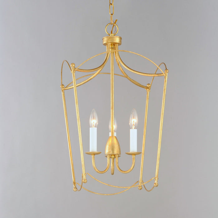 Maxim 12163GL Three Light Pendant, Gold Leaf