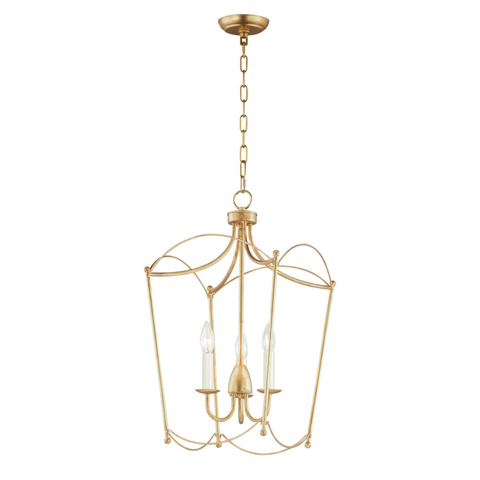 Maxim 12163GL Three Light Pendant, Gold Leaf