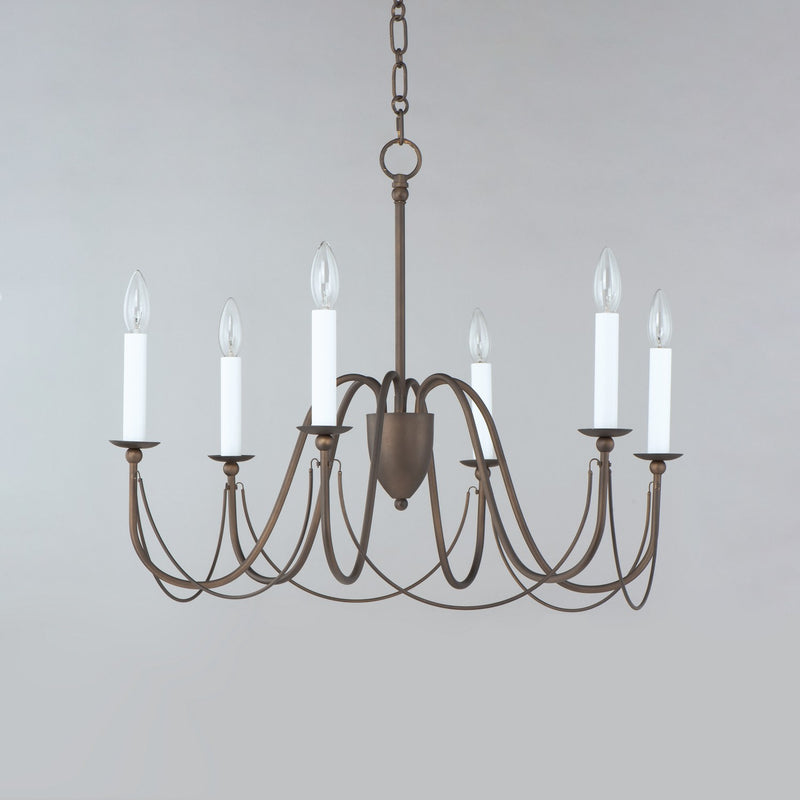 Maxim 12166CHB Six Light Chandelier, Chestnut Bronze