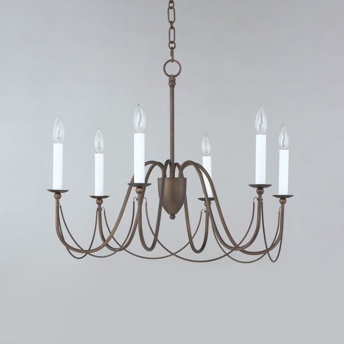 Maxim 12166CHB Six Light Chandelier, Chestnut Bronze