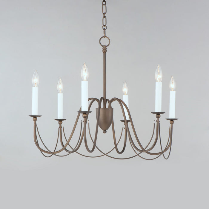 Maxim 12166CHB Six Light Chandelier, Chestnut Bronze