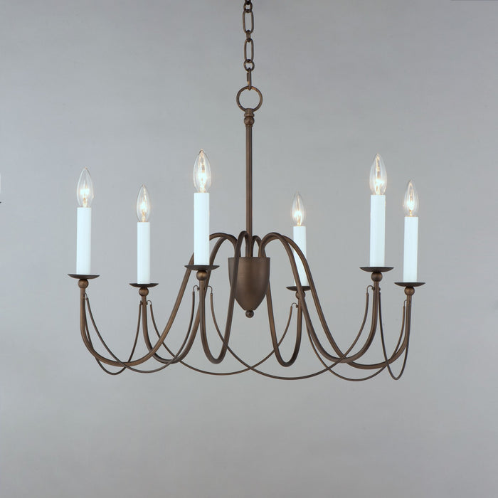 Maxim 12166CHB Six Light Chandelier, Chestnut Bronze
