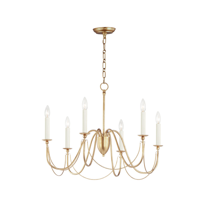 Maxim 12166GL Six Light Chandelier, Gold Leaf