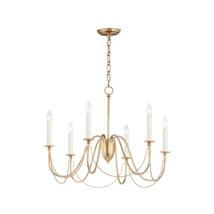 Maxim 12166GL Six Light Chandelier, Gold Leaf