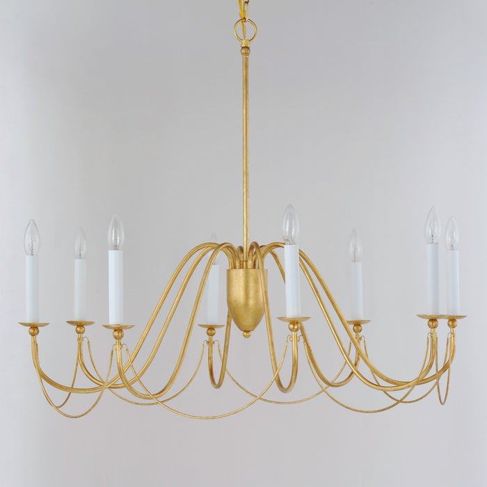 Maxim 12168GL Eight Light Chandelier, Gold Leaf