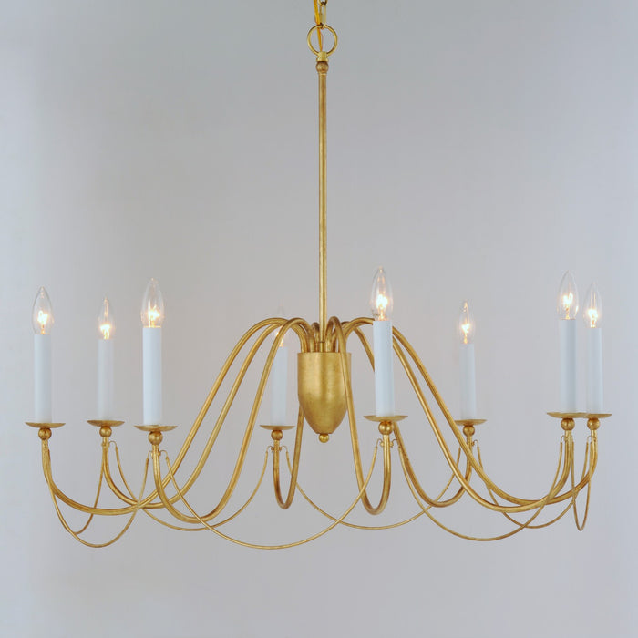 Maxim 12168GL Eight Light Chandelier, Gold Leaf
