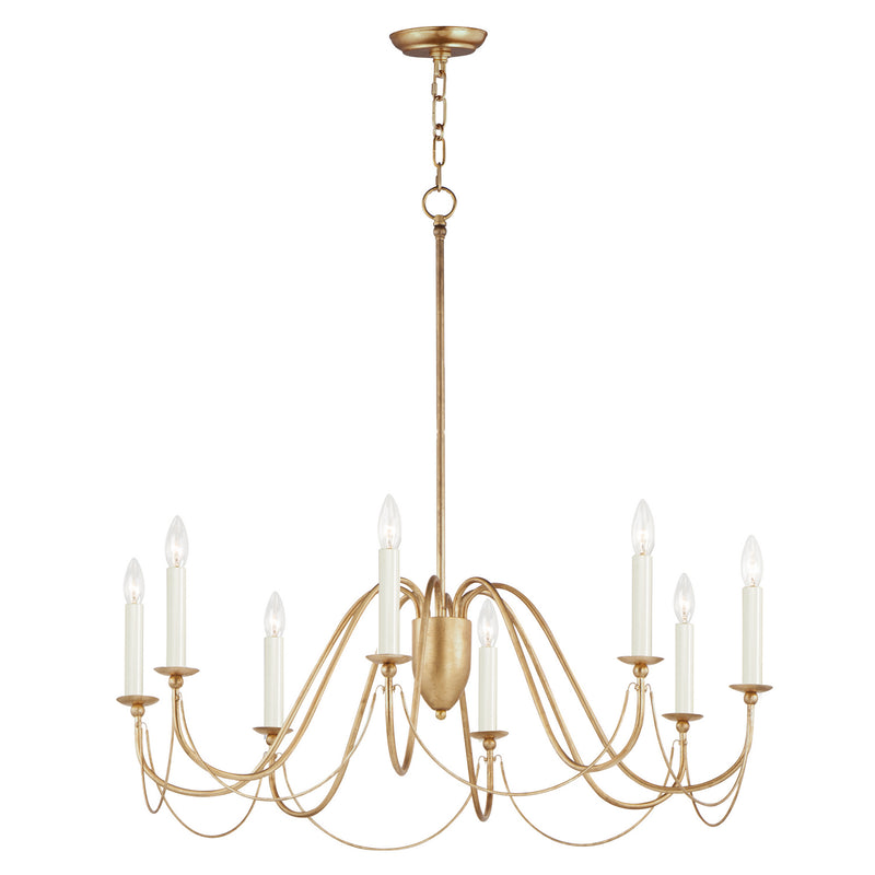 Maxim 12168GL Eight Light Chandelier, Gold Leaf