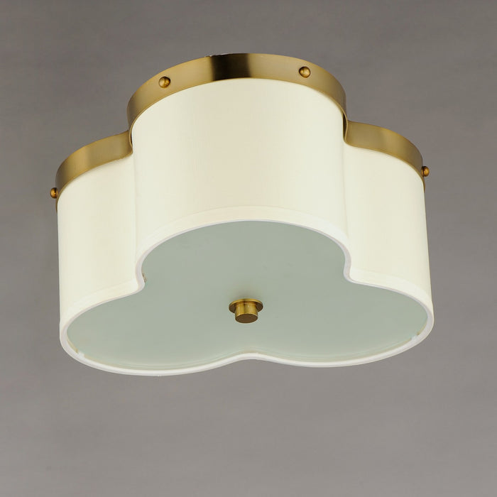Maxim 12243OFSBR Three Light Flush Mount, Satin Brass