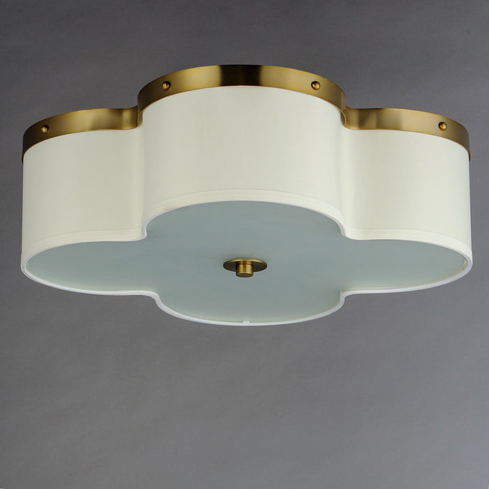 Maxim 12244OFSBR Four Light Flush Mount, Satin Brass