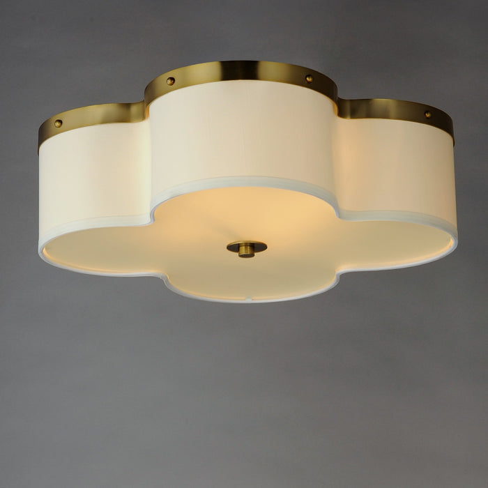 Maxim 12244OFSBR Four Light Flush Mount, Satin Brass