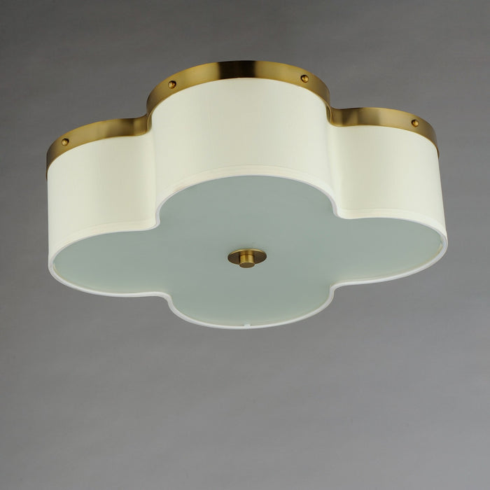 Maxim 12244OFSBR Four Light Flush Mount, Satin Brass