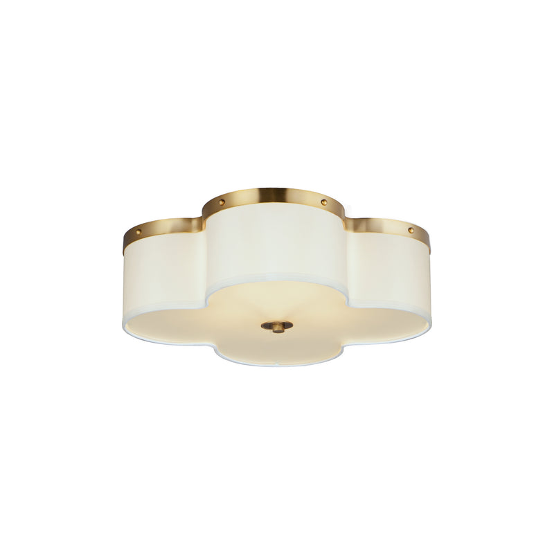 Maxim 12244OFSBR Four Light Flush Mount, Satin Brass