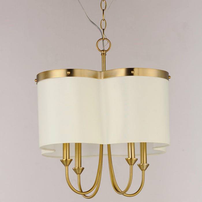 Maxim 12246OFSBR Four Light Chandelier, Satin Brass
