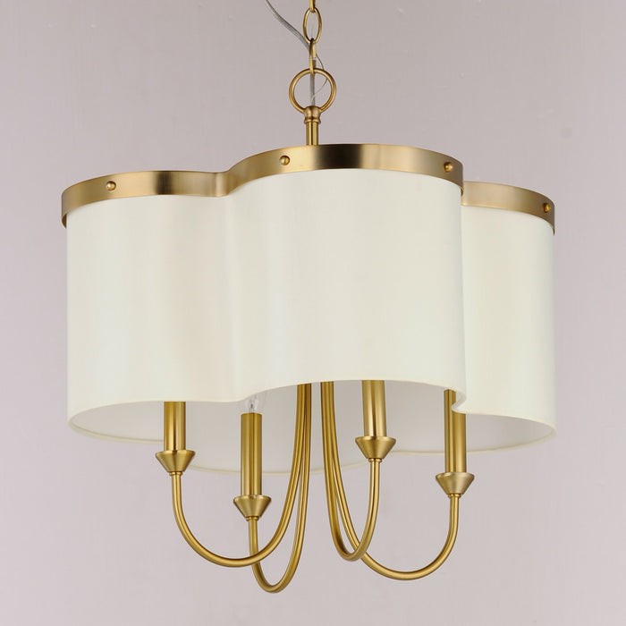 Maxim 12246OFSBR Four Light Chandelier, Satin Brass