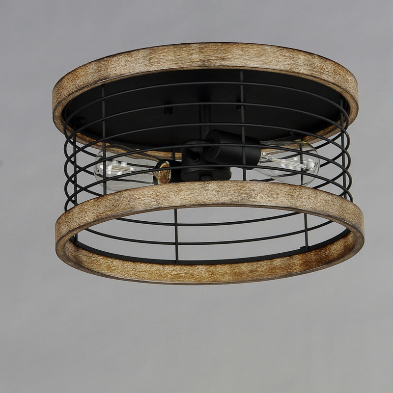 Maxim 12510DWBK Two Light Semi-Flush Mount, Driftwood / Black