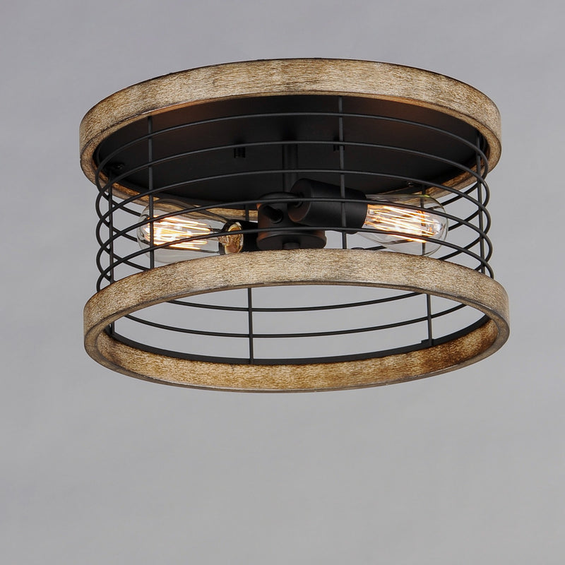 Maxim 12510DWBK Two Light Semi-Flush Mount, Driftwood / Black
