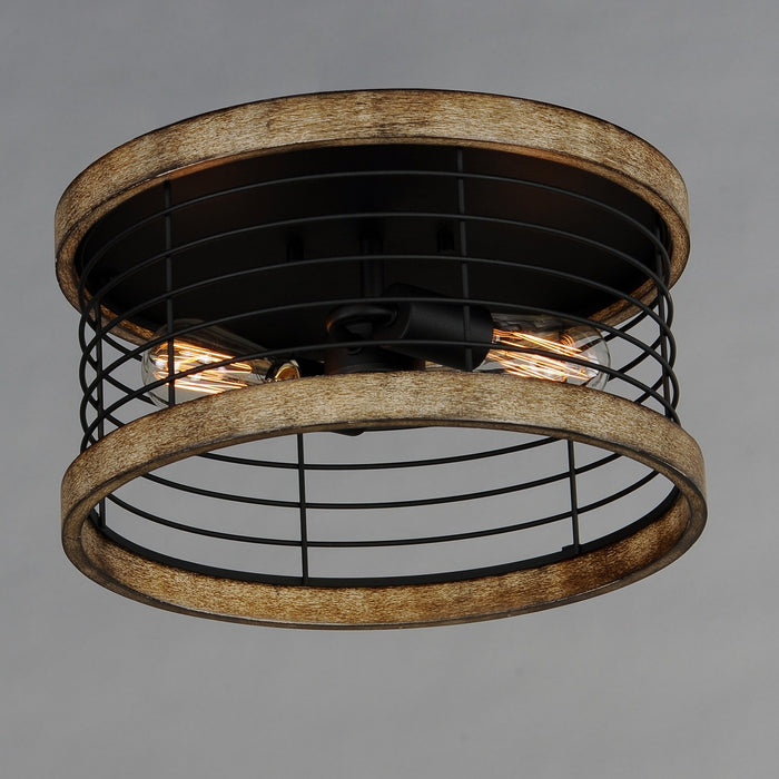 Maxim 12510DWBK Two Light Semi-Flush Mount, Driftwood / Black
