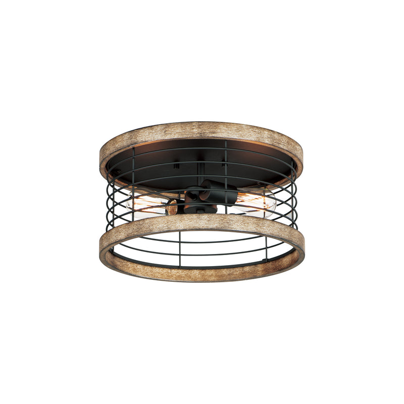 Maxim 12510DWBK Two Light Semi-Flush Mount, Driftwood / Black