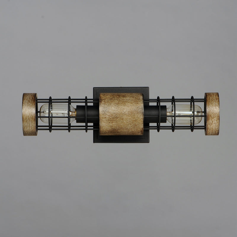 Maxim 12512DWBK Two Light Wall Sconce, Driftwood / Black