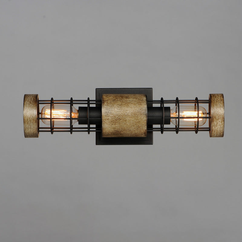 Maxim 12512DWBK Two Light Wall Sconce, Driftwood / Black