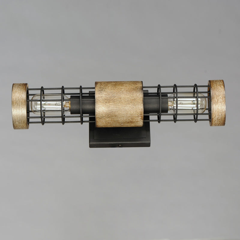 Maxim 12512DWBK Two Light Wall Sconce, Driftwood / Black
