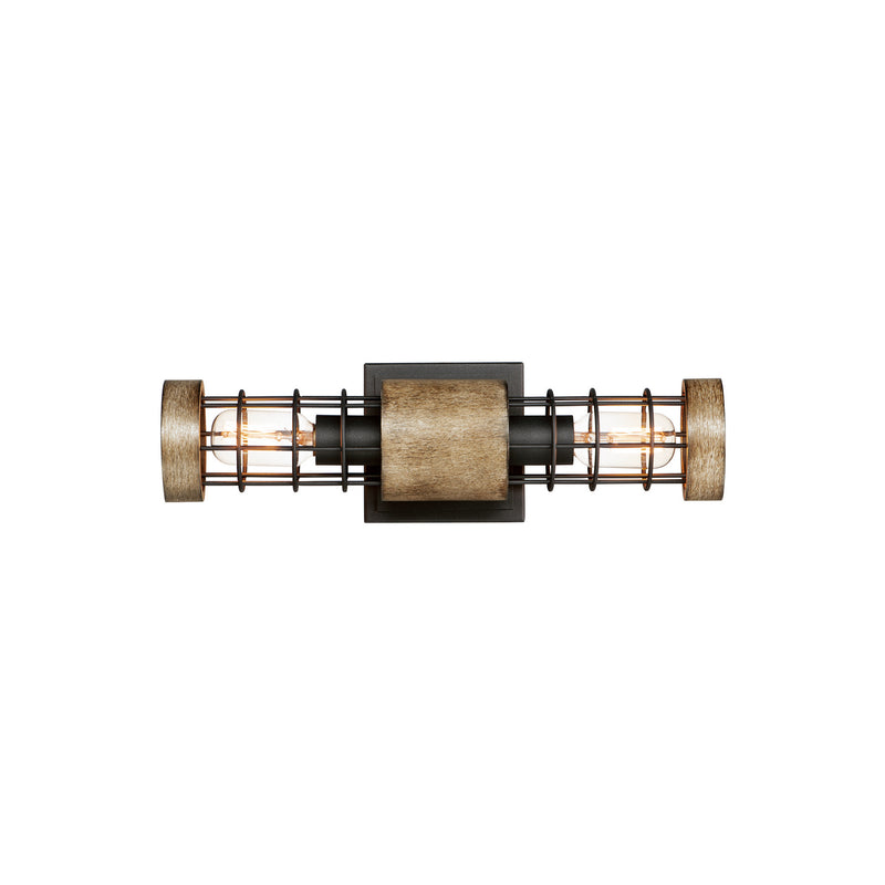 Maxim 12512DWBK Two Light Wall Sconce, Driftwood / Black