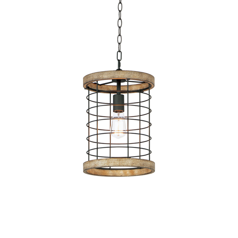 Maxim 12519DWBK One Light Pendant, Driftwood / Black