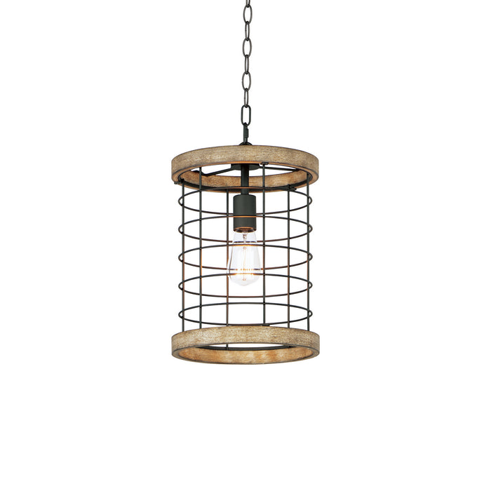 Maxim 12519DWBK One Light Pendant, Driftwood / Black