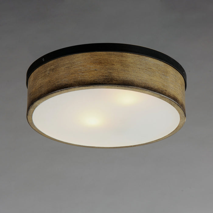 Maxim 14440DWBK Two Light Flush Mount, Driftwood / Black