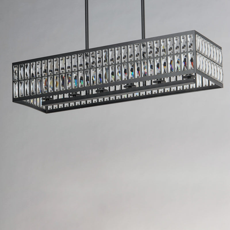 Maxim 21817BCBK Six Light Linear Pendant, Black