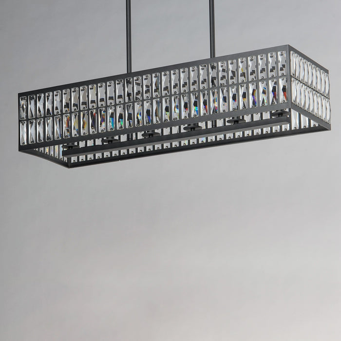 Maxim 21817BCBK Six Light Linear Pendant, Black