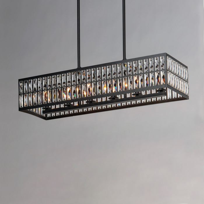 Maxim 21817BCBK Six Light Linear Pendant, Black