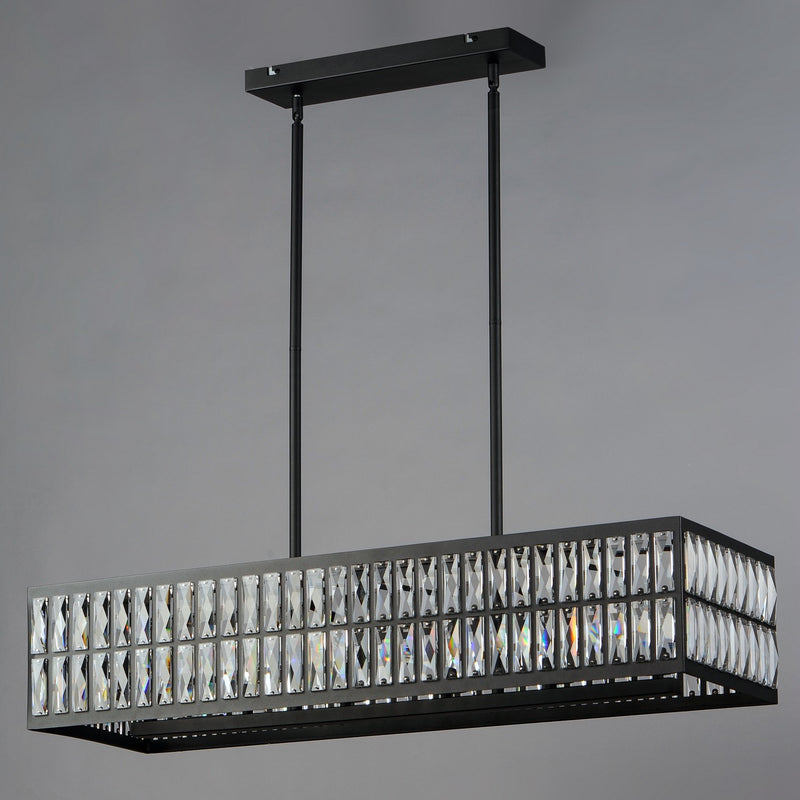 Maxim 21817BCBK Six Light Linear Pendant, Black