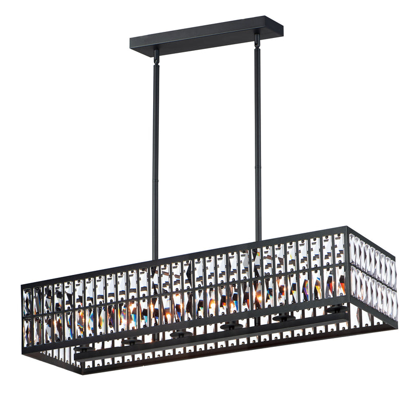 Maxim 21817BCBK Six Light Linear Pendant, Black
