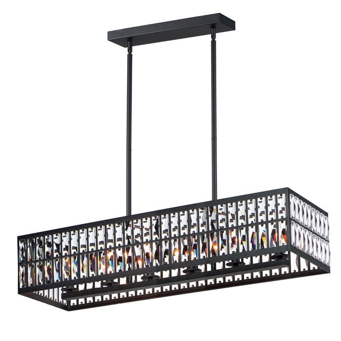 Maxim 21817BCBK Six Light Linear Pendant, Black