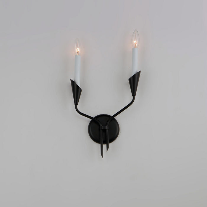 Maxim 24342BK Two Light Wall Sconce, Black