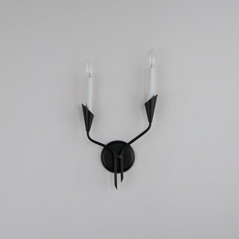 Maxim 24342BK Two Light Wall Sconce, Black
