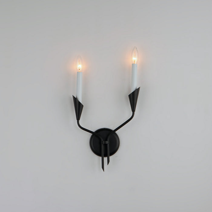 Maxim 24342BK Two Light Wall Sconce, Black