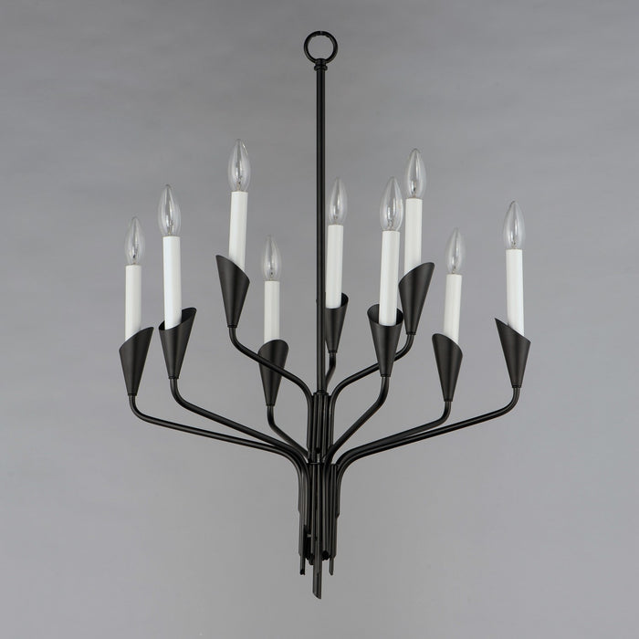 Maxim 24349BK Nine Light Chandelier, Black