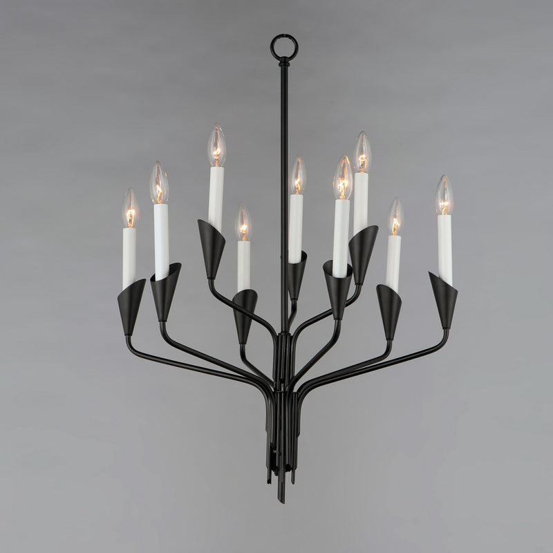 Maxim 24349BK Nine Light Chandelier, Black