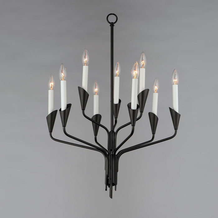 Maxim 24349BK Nine Light Chandelier, Black